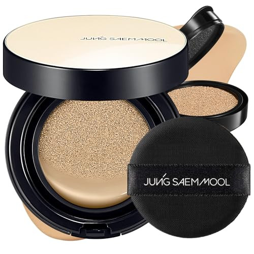 JUNG SAEM MOOL Essential Skin Nuder Cushion | Natural Finish, Buildable Coverage Cushion Foundation by Korean Makeup Artist (Refill Included, 0.98 Fl