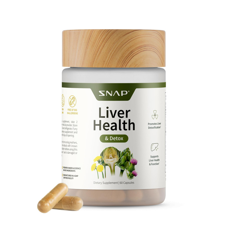 Snap Supplements Liver Health & Detox - Milk Thistle Supplement Supports Healthy Liver and Digestive Health, 60 Vegetarian Capsules (1 Month Supply)