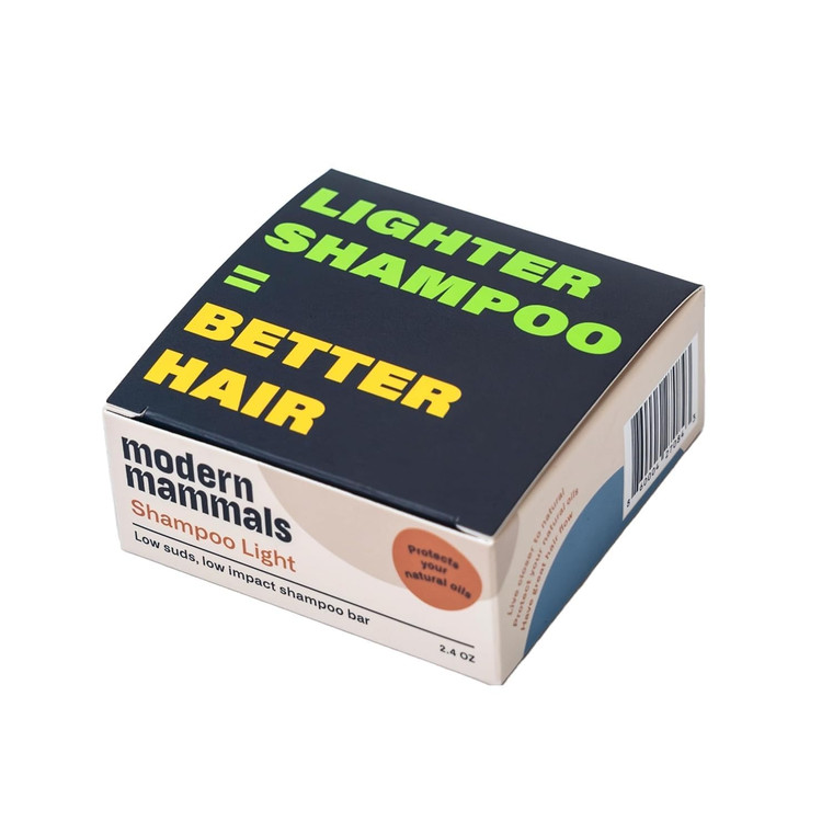Modern Mammals Light Shampoo Bar - Gentler Wash for Better Hair, Minimalist Hair Care for Men, Low Lather, Conditioner, Sensitive Scalps, No Poo, Veg