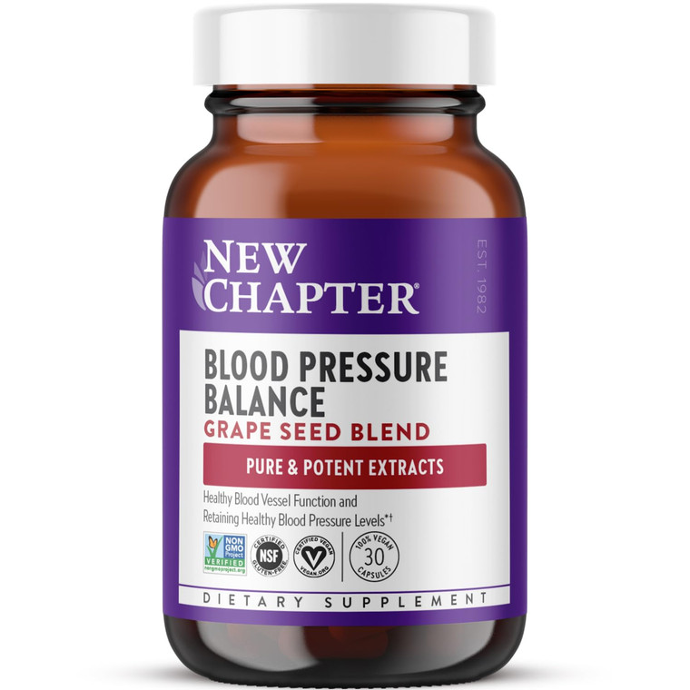 New Chapter Blood Pressure Supplement Take Care with Organic, Vegan Grapeseed + Black Currant + Non-GMO Ingredients, 30 Count