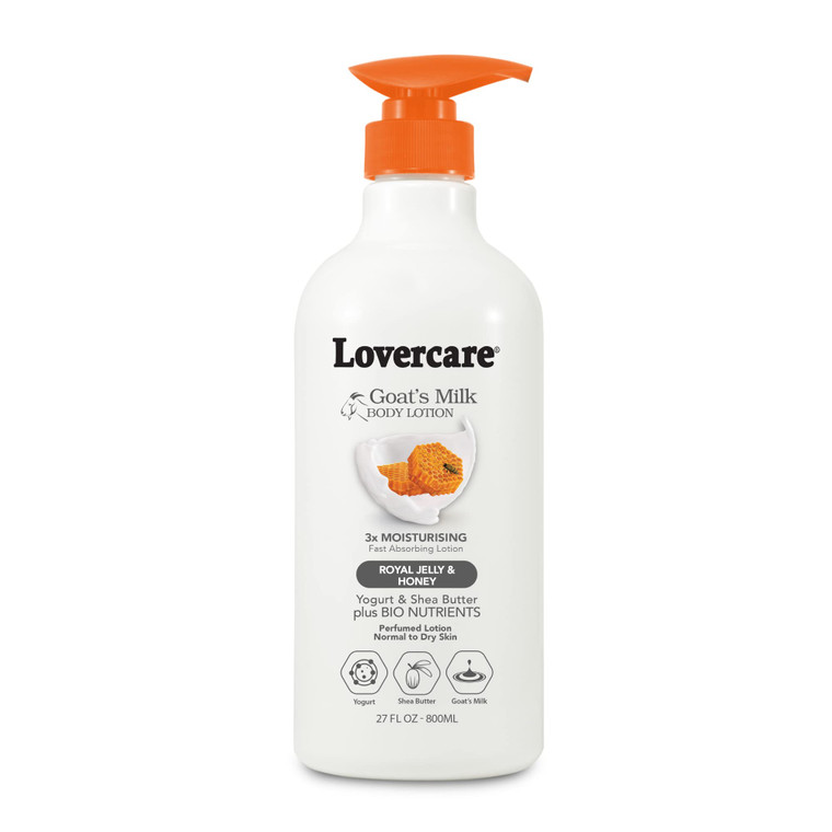 Lovercare Goat Milk Body Lotion for Dry Skin Royal Jelly & Honey 27.05oz (800ml) - Single