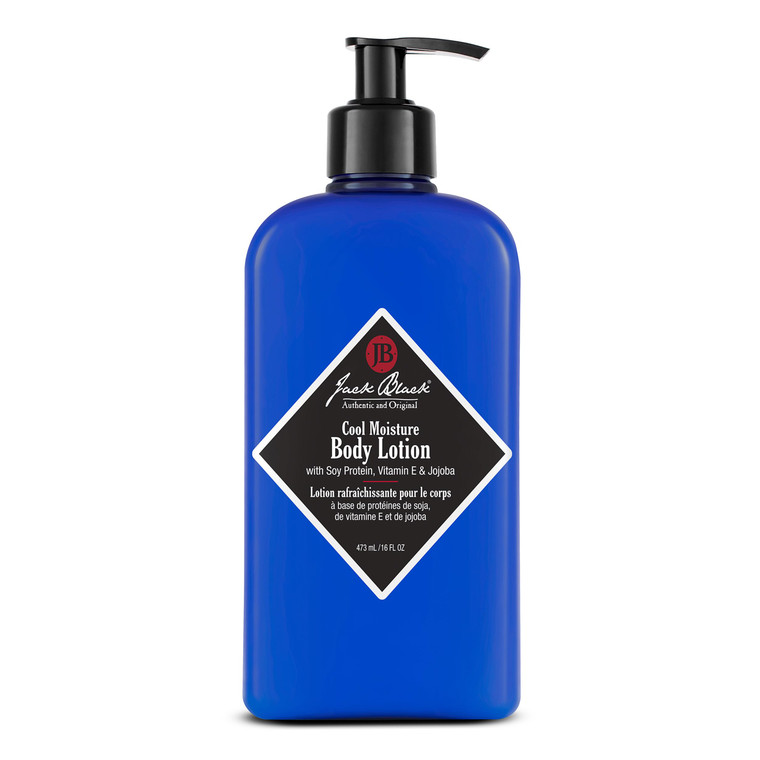 Jack Black Cool Moisture Body Lotion, 16 Fl. Oz.  Soy Protein, Vitamin E & Jojoba  Clean & Fresh Scent, Body Lotion for Dry Skin, Body Moisturizer,
