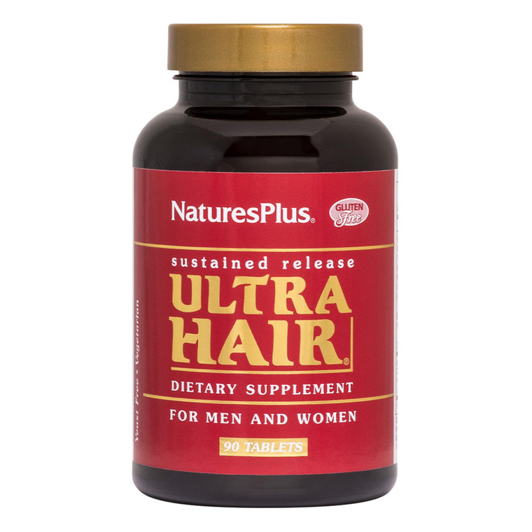 NaturesPlus Ultra Hair - 90 Sustained Release Tablets - Supports Healthy Hair Growth - for Men & Women - Gluten Free - 45 Total Servings