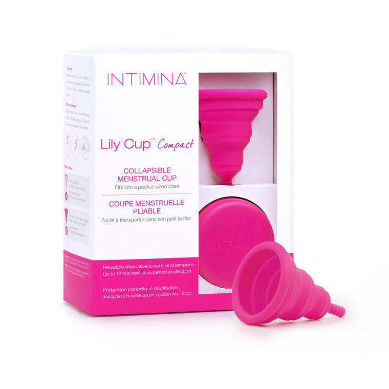 Intimina Lily Cup Compact - Small Menstrual Cup with Flat-fold Compact Design, Disposable Menstrual Cups, Period Cup Reusable (B)