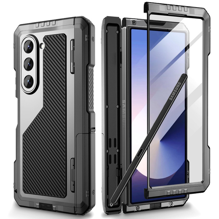 Mitywah Armour case for Saumsung Fold 6, Full-Body Protect for Galaxy Fold 6 Case with S Pen Holder, Shockproof Rugged Case with Hinge Protector Kick