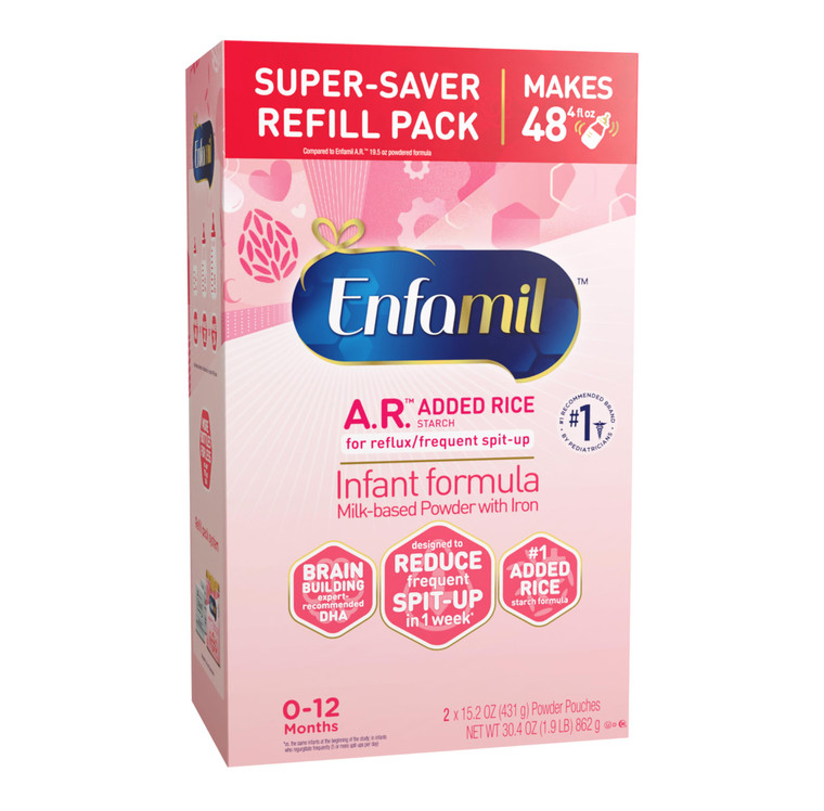 Enfamil A.R. Baby Formula, Added Rice Starch Formula to Reduce Reflux & Spit-Up, DHA for Brain Development, Probiotics to Support Digestive & Immune