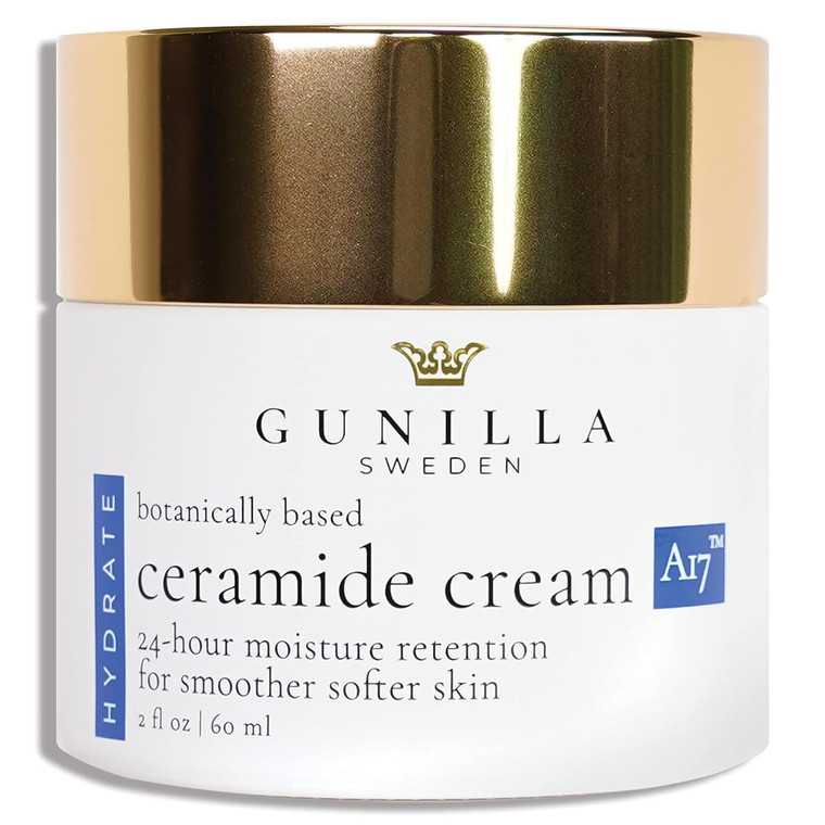 GUNILLA Ceramide Cream A17  Spa-Grade Moisturizer with 17 Plant-Based Actives. For All Skin Types, Especially Dry or Sensitive. Fragrance-Free. Vega