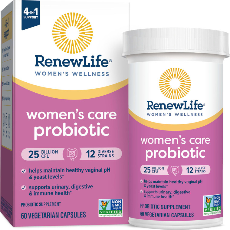 Renew Life Women's Probiotic Capsules, Supports pH Balance for Women, Vaginal, Urinary, Digestive and Immune Health, L. Rhamnosus GG, Dairy, Soy and