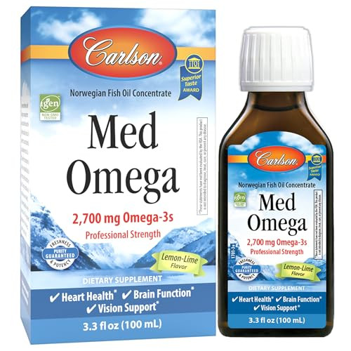 Carlson Med Omega, Lemon-Lime, 2,700 mg Omega-3s, 100 mL