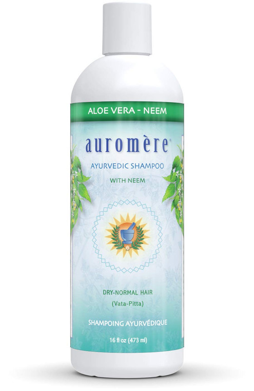 Auromere Ayurvedic Shampoo, Aloe Vera Neem - Vegan, Cruelty Free, Non-GMO, Natural, Gluten Free, Sulfate Free, Paraben Free for Dry to Normal Hair (1