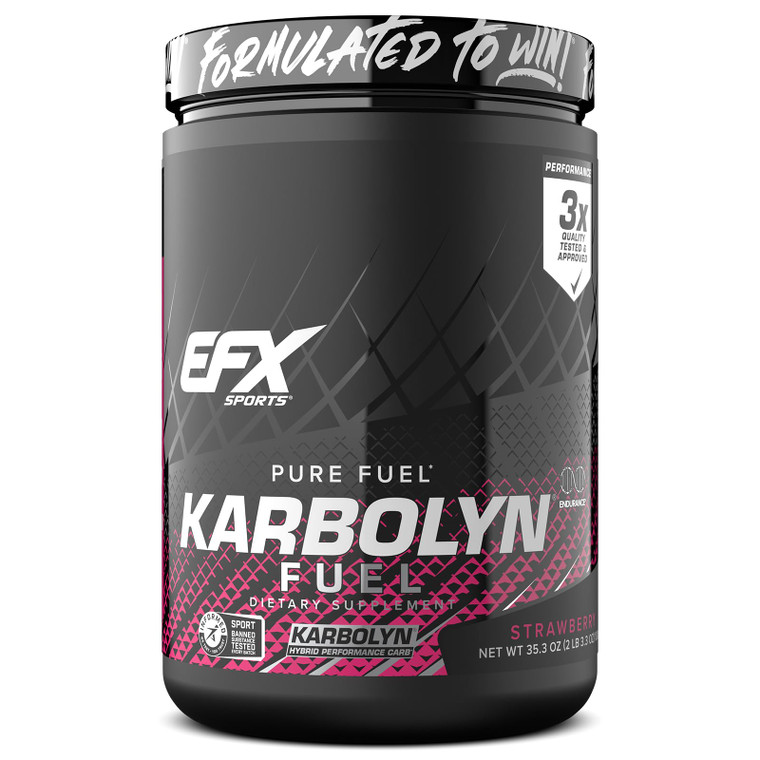 EFX Sports Karbolyn Fuel | Fast-Absorbing Carbohydrate Powder | Carb Load, Sustained Energy, Quick Recovery | Stimulant Free | 18 Servings (Strawberr