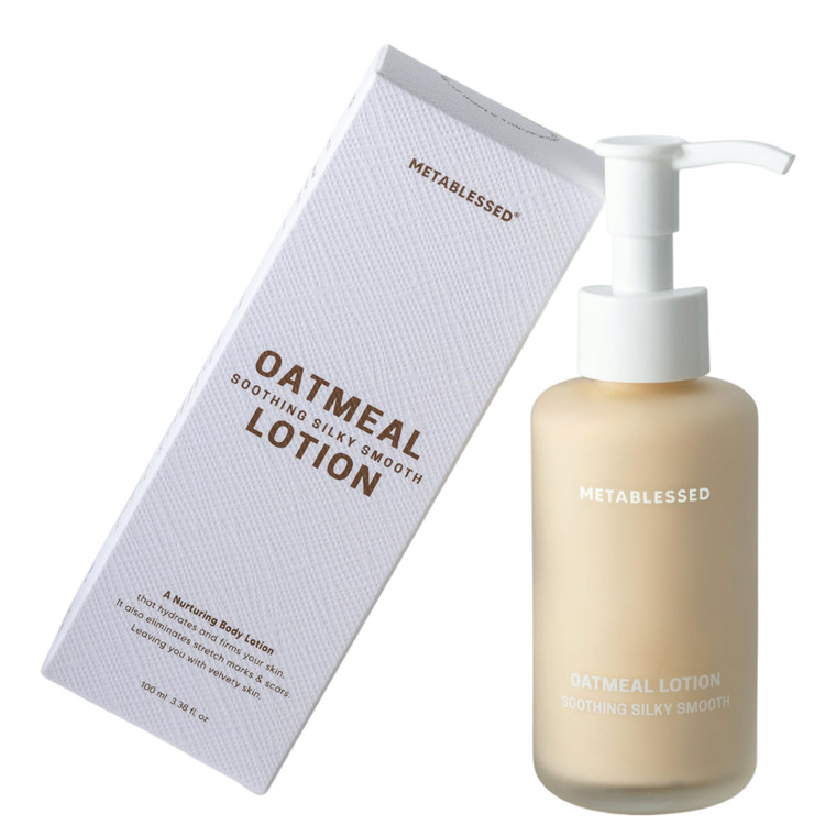 METABLESSED Organic Oatmeal Lotion - Nurtures Dry Itchy Skin Plant-Based Body Moisturizer with Aloe Vera + Shea Butter 3.38 fl. oz