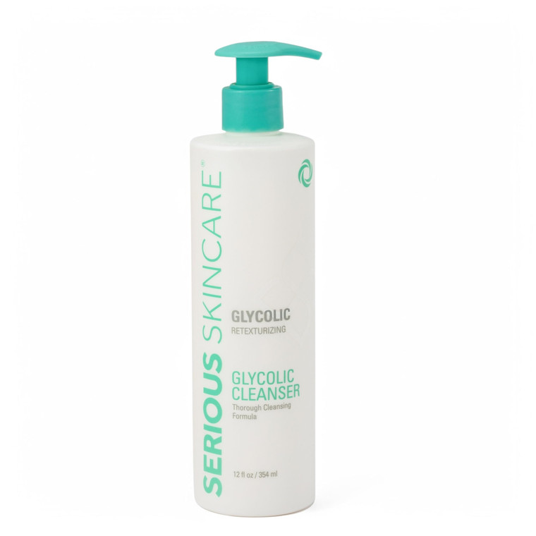 Serious Skincare Glycolic Cleanser - Skin Exfoliating Face Wash - 10% Glycolic Acid - Deep Pore Purifying - Removes Makeup, Oil, Blackheads and Impur