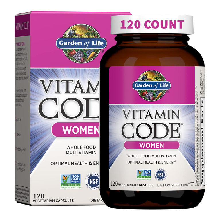 Garden of Life Multivitamin for Women, Vitamin Code Women's Multi - Whole Food Womens Multi Vitamins, Iron, Folate not Folic Acid, Vitamin A and Prob