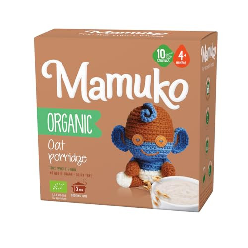 MAMUKO Baby Porridge - Healthy porridge with Oat Flavored & High Fiber - GMO-Free Oatmeal for Infants 3-6 Months - Organic Oatmeal for Healthy Growth