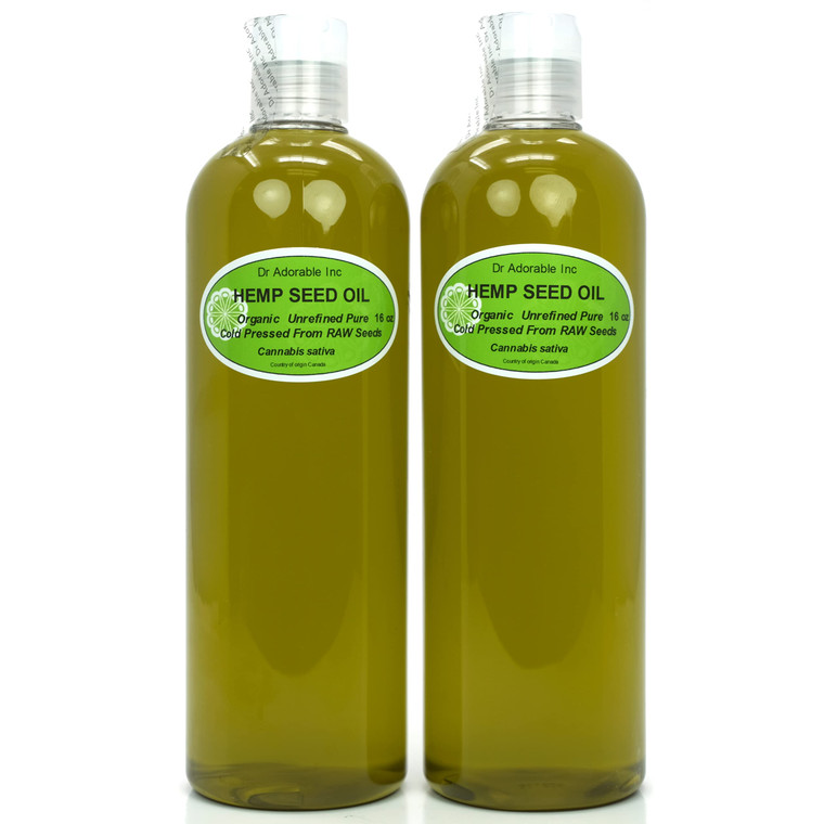 Dr Adorable - 32 oz - Hemp Seed Oil UNREFINED - 100% Pure Natural Cold Pressed Organic (2 of 16 oz)