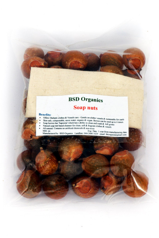BSD Organics Soap nuts (Reetha, Areetha, kunkudukaialu) - 500 Grams