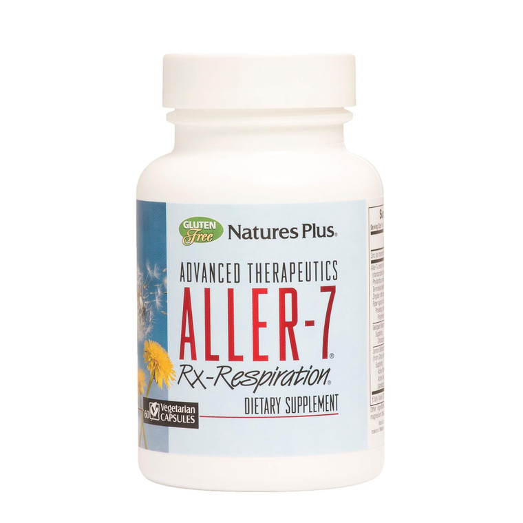 Natures Plus Advanced Therapeutics Aller-7 Rx-Respiration - 60 Vegetarian Capsules - Supports Respiratory Wellness - Gluten-Free - 30 Servings
