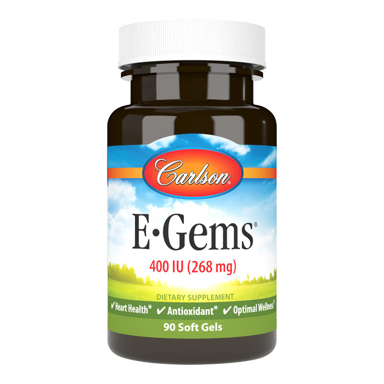 Carlson- E-Gems, 400 IU (268 mg), Heart Health & Optimal Wellness, Antioxidant, 90 soft gels