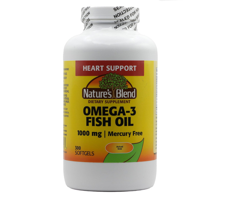 Nature's Blend Omega-3 Fish Oil, 1000 mg 300 Softgels