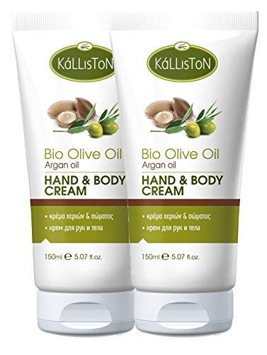 Kalliston, Anti Aging Argan Organic Olive Oil Lotion, Natural Hydrating Moisturizer Cream for sensitive, cracked, dry skin, 5.07 oz Each, (Pack of 2)