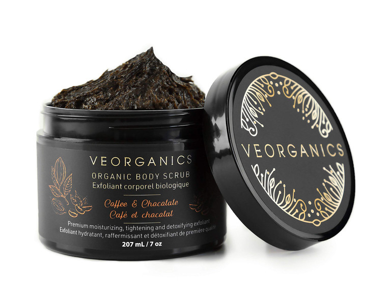 Organic Coffee & Chocolate Body Scrub by VeOrganics - Premium Moisturizing, Tightening and Detoxifying Exfoliant