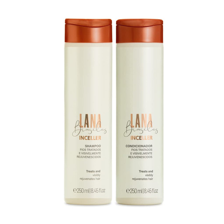 Lana Brasiles | Inceller Shampoo And Conditioner Duo | Treated And Visibly Rejuvenated Hair | (2x) 250 ml / 8.45 fl.oz. (Set of 2)
