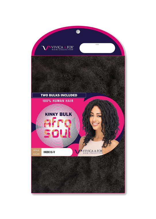 Vivica A Fox Hair Collection HKBK16-V Human Hair Afro Curl Kinky Bulk Extension, 1, 5.8 Ounce