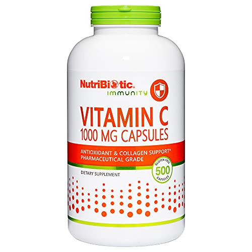 NutriBiotic - Vitamin C 1000 Mg Capsules, 500 Count | Essential Immune, Antioxidant & Collagen Support Supplement | Pharmaceutical Grade L-Ascorbic A