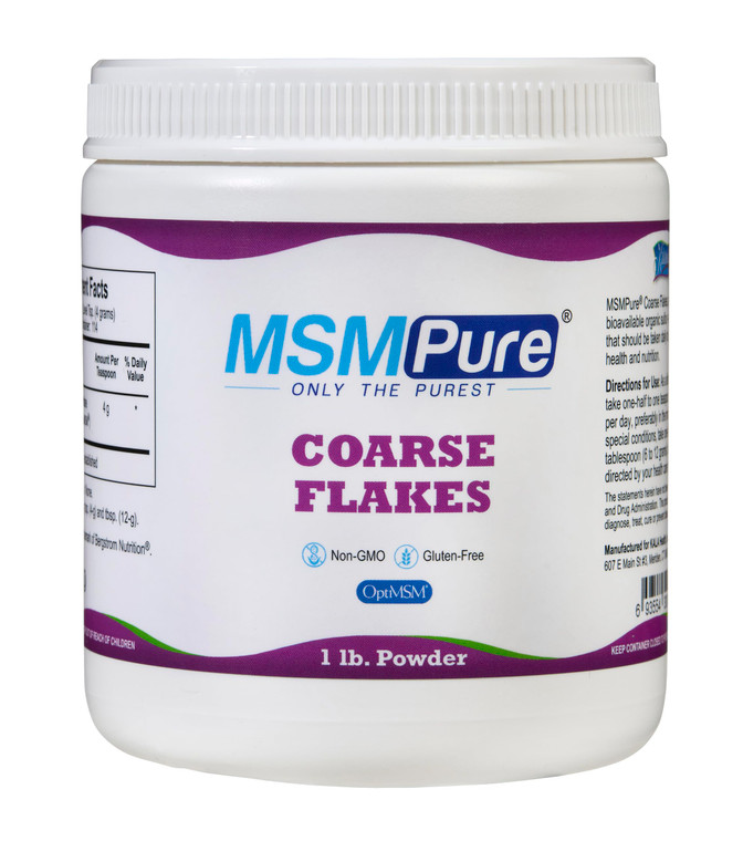 KALA HEALTH MSMPure Coarse MSM Powder Flakes  US-Made MSM for Joint Health, Skin Appearance, and Hair & Nail Support  1 lb, Organic Sulfur