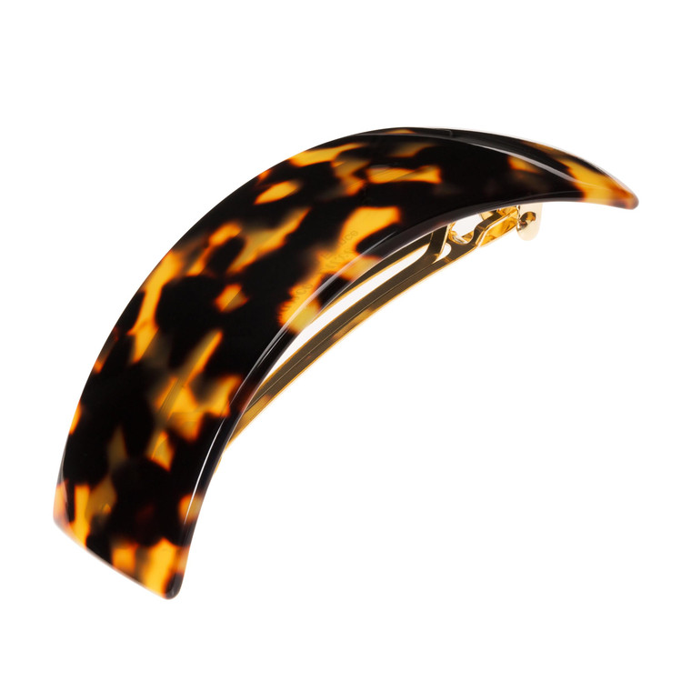 France Luxe Large Tortoise Shell Hair Barrette for Thick Hair, Rectangle Volume French Barrette for Women, Strong Hold, Comfortable and Easy to Use,