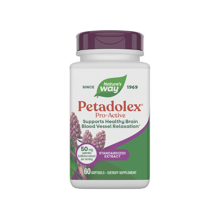Nature's Way Petadolex Pro-Active, Blood Vessel Health and Relaxation in the Brain with Patented Butterbur*, 60 Softgels