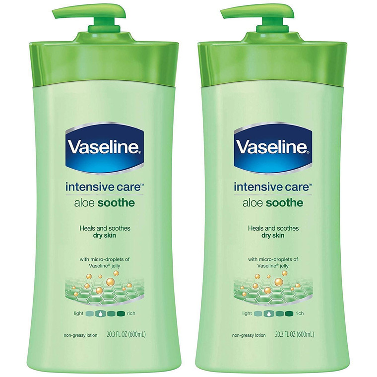 Vaseline Intensive Care Aloe Soothe Lotion 20.3 Oz (pack of 2)