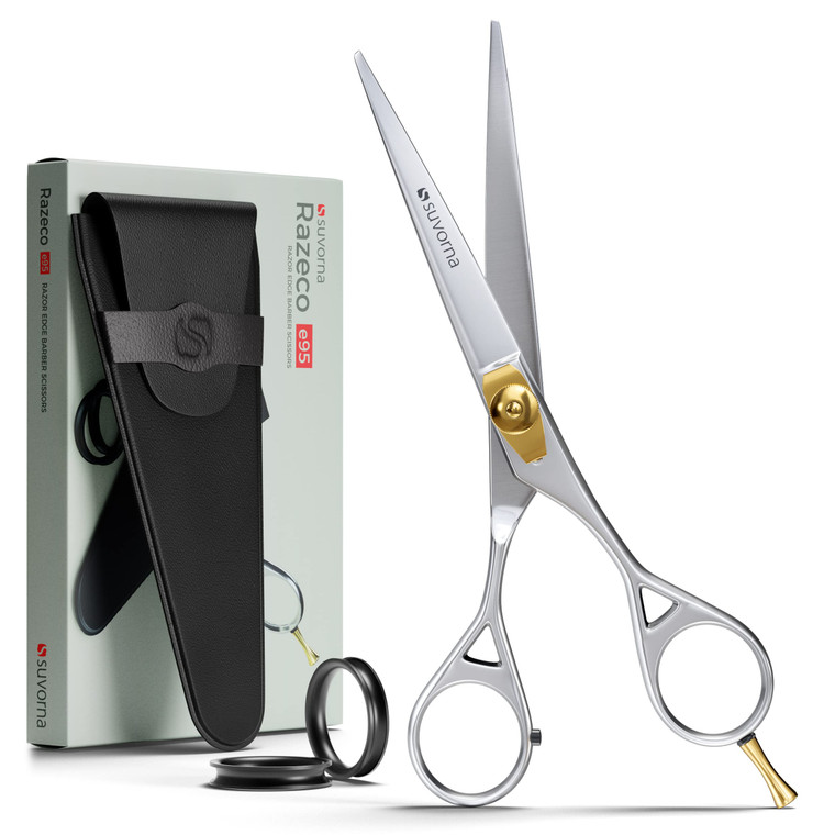 Suvorna 6" Hair Scissors Professional - Hair Shears for Women & Men - Extremely Sharp Hair Cutting Scissors to Cut Hair - Right Hand Barber Shears fo