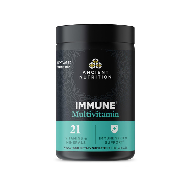 Ancient Nutrition Multivitamin for Immune Support, Immune, 21 Vitamins and Minerals with Vitamin D & C, Turmeric, Supports Immunity, Stress Relief an