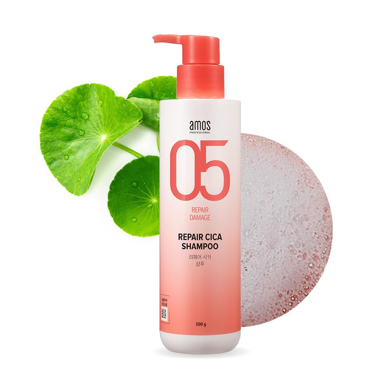 AMOS PROFESSIONAL Repair Cica Shampoo | Damaged Hair Shampoo | Hair Clinic Protein Shampoo | Help Untangle Hair and Repair Split Ends | Korea Salon B