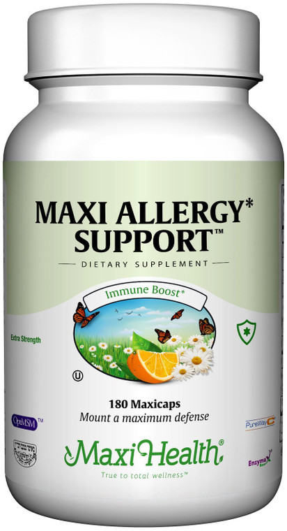 Maxi Health Allergy Support Vitamin C with MSM Sinus & Nasal Health, 180 Count