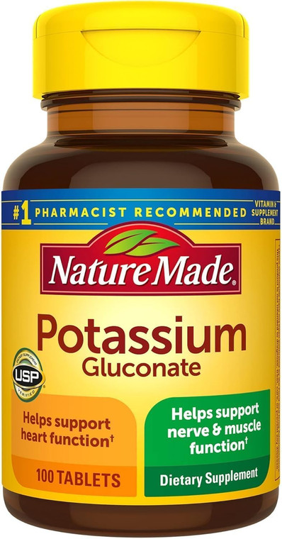 Nature Made Potassium Gluconate 550mg, 100 Tablets (Pack of 5)