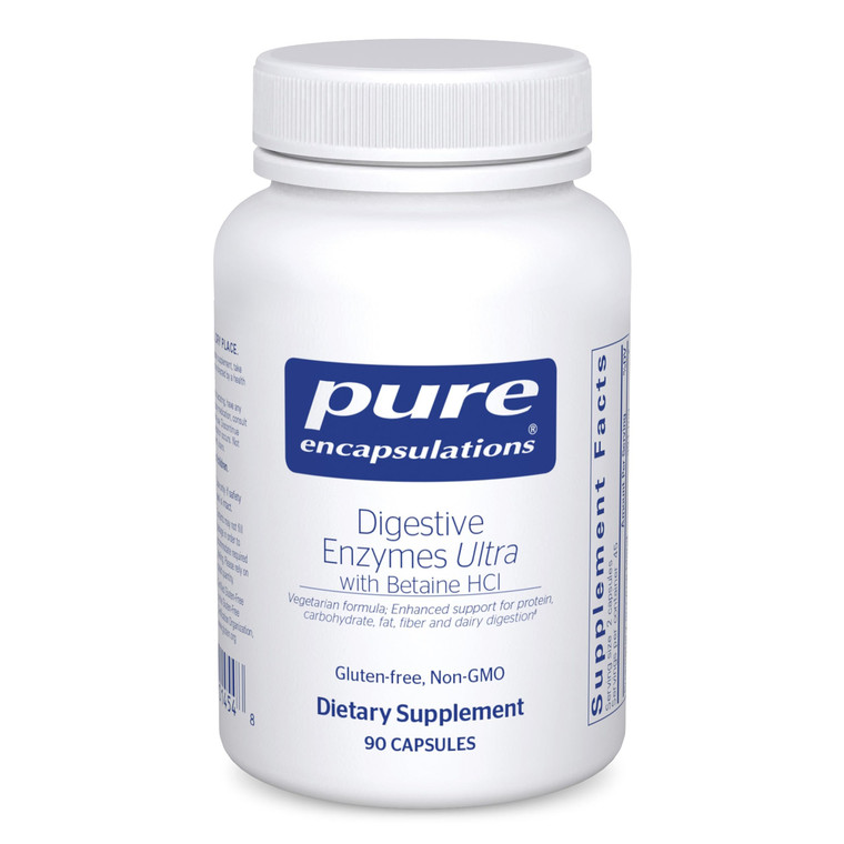 Pure Encapsulations Digestive Enzymes Ultra with Betaine HCl - Vegetarian Digestive Enzyme Supplement to Support Protein, Carb, Fiber, and Dairy Dige