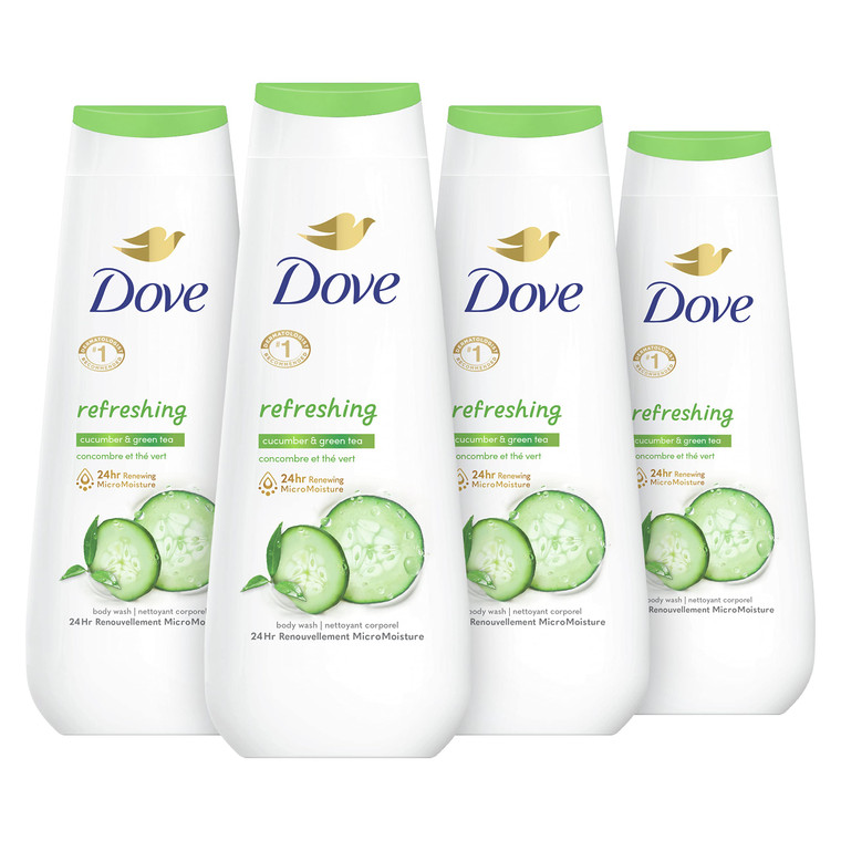 Dove Body Wash Refreshing Cucumber and Green Tea 4 Count Refreshes Skin Cleanser That Effectively Washes Away Bacteria While Nourishing Your Skin 20