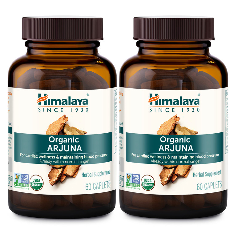 Himalaya Organic Arjuna, Blood Pressure Supplement for Cardiovascular Wellness and Heart Health, 700mg, 60 Count (Pack of 2)