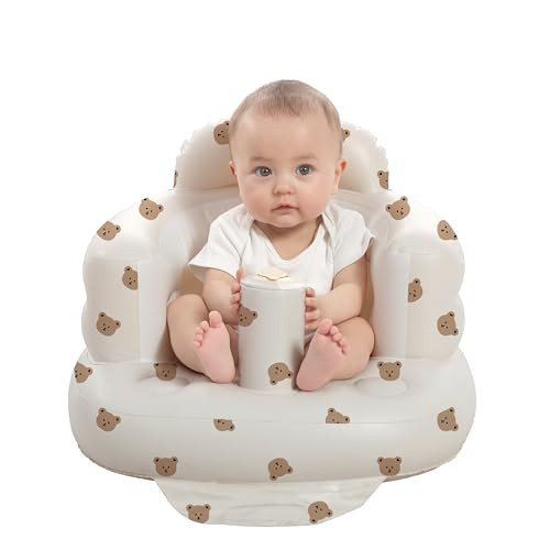 AGITVPS Inflatable Seat for Babies 3-36 Months, Built in Air Pump Baby Chair Sit Me up Floor Seat for Baby, Bumbo Seat for Learning to Sit, Feeding,