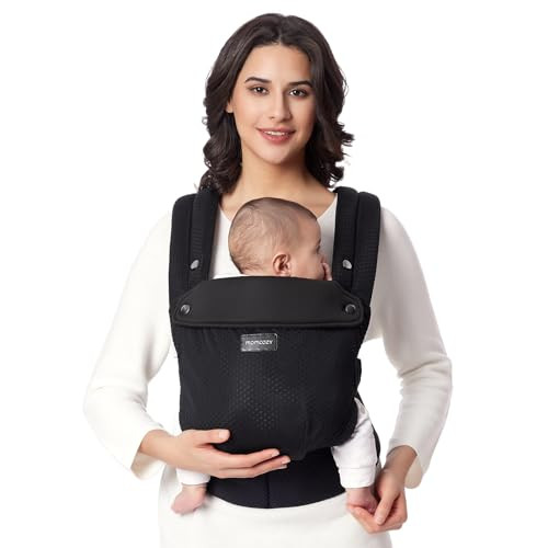Momcozy Breathable Mesh Baby Carrier, Ergonomic and Lightweight Infant Carrier for 7-45lbs with Enhanced Lumbar Support, All Day Comfort for Hands-Fr