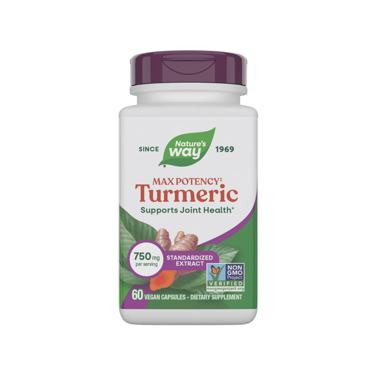 Nature's Way Premium Extract Turmeric Max Potency Standardized to 95% Curcuminoids, 750 mg per serving, 60 VCaps
