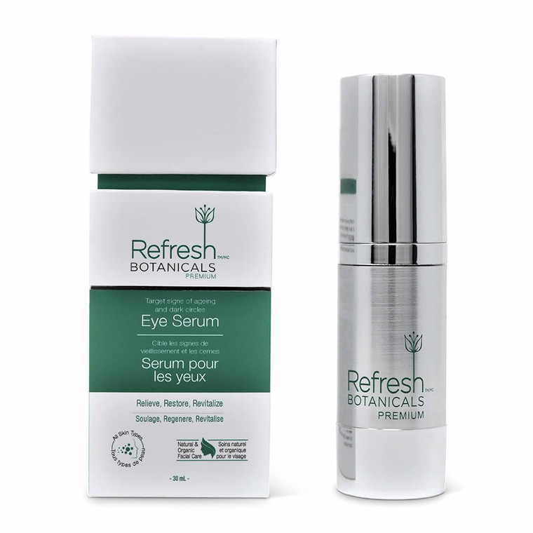 Refresh Botanicals Organic Eye Serum | Eye Cream for Under Eye Puffiness, Dark Circles & Fine Lines | For All Skin Types | Paraben & Chemicals free |