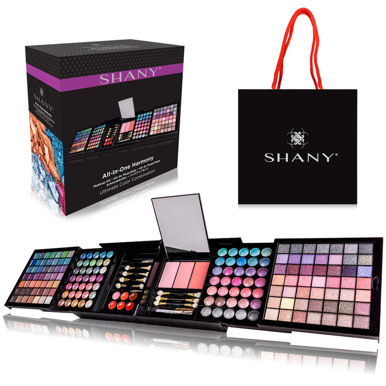 SHANY All In One Harmony Makeup Set - Ultimate Color Combination - Eyeshadows, Blush Powder, Lip-gloss Lipstick, Mini Makeup brushes, Makeup applicat