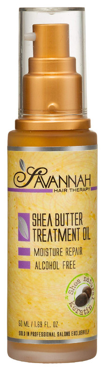 Savannah Hair Therapy Hair Oil with Shea Butter for Frizzy, Dry & Damaged Hair, Hydrating Keratin Treatment Oil, 1.69oz/50ml