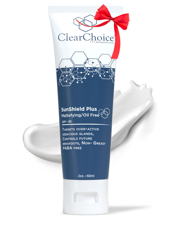 Clear Choice Sun Shield Plus 1.7oz  Non-Greasy Daily Sunscreen for Oily & Acne-Prone Skin, SPF 30, Controls Breakouts & Sebum, PABA-Free with Zinc O