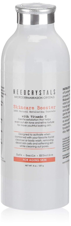 NeedCrystals Microdermabrasion Crystals, DIY Face Scrub with Vitamin C. Natural Facial Exfoliator for Dull or Dry Skin Improves Wrinkles, Anti-Aging,