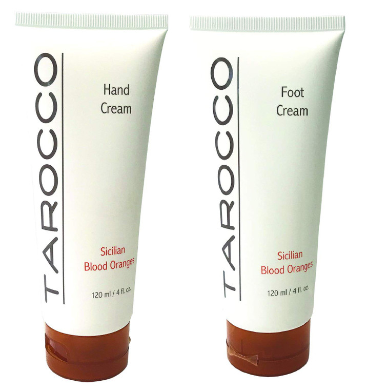 Baronessa Cali Tarocco Sicilian Blood Orange Foot Cream and Hand Cream Set - Refreshing and Moisturizing - 4 Ounce